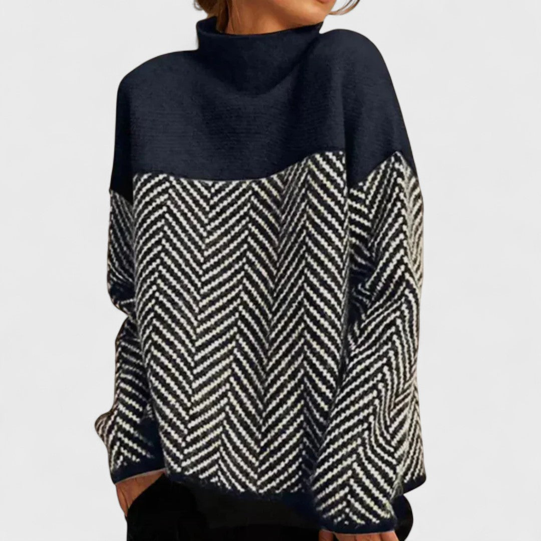 Malene - Sweter z wysokim kołnierzem z bawełny