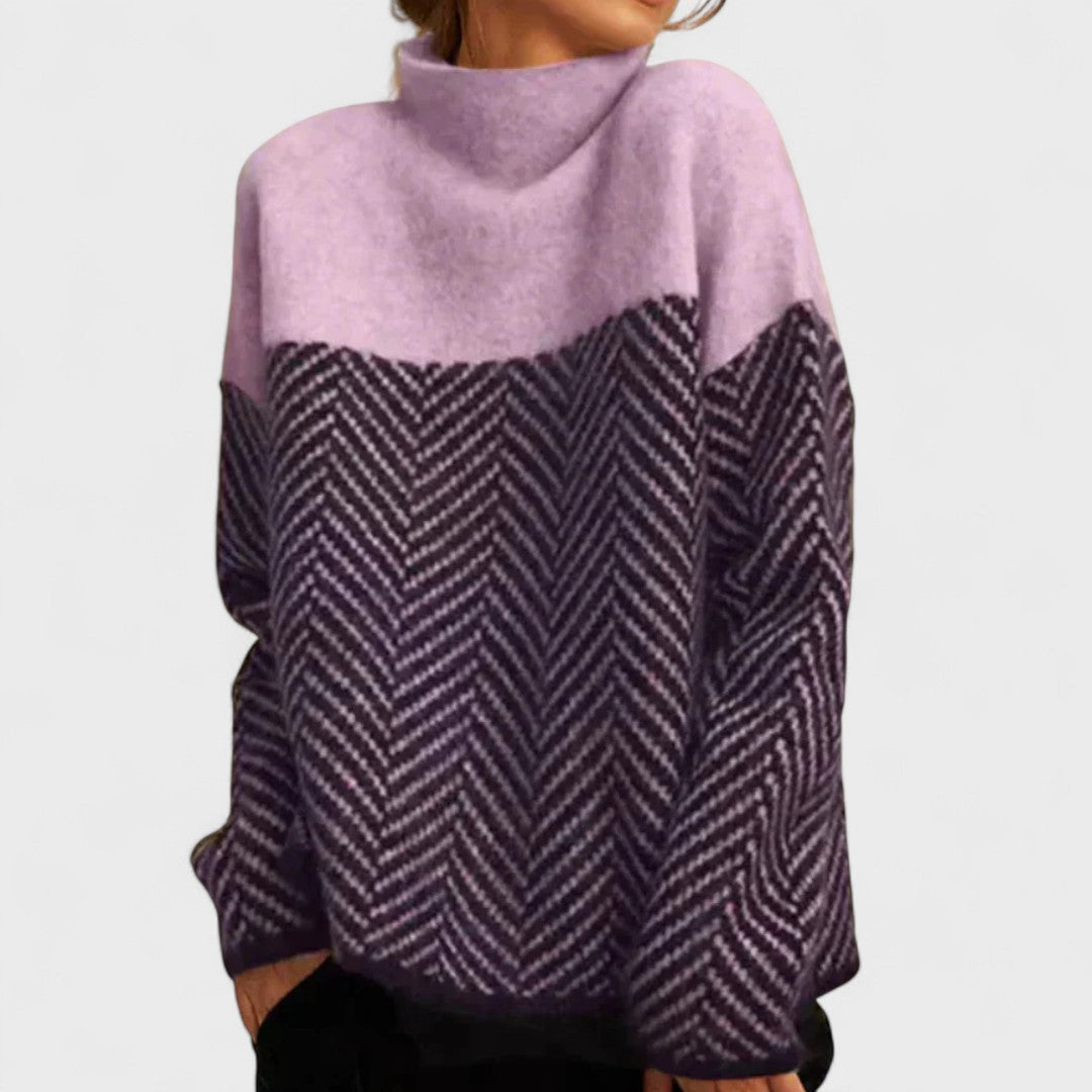 Malene - Sweter z wysokim kołnierzem z bawełny