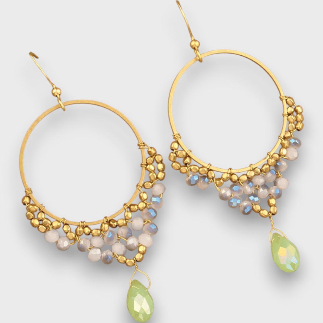 Isalda – Kolczyki Vintage z Drewna i Perłami