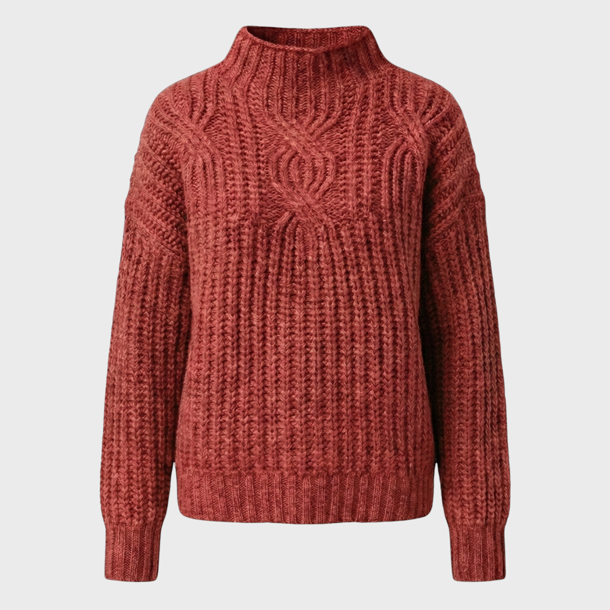 Aroa – Sweter pleciony z golfem