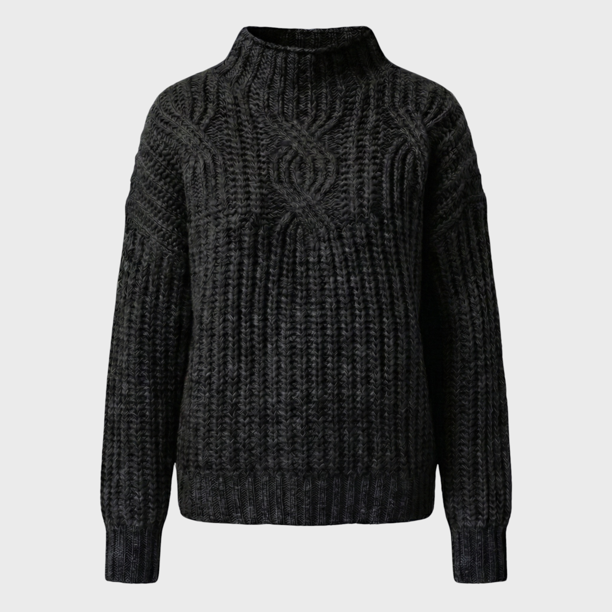 Aroa – Sweter pleciony z golfem