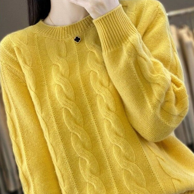 Angelika - Klasyczny Sweter z Ciepłej Przędzy