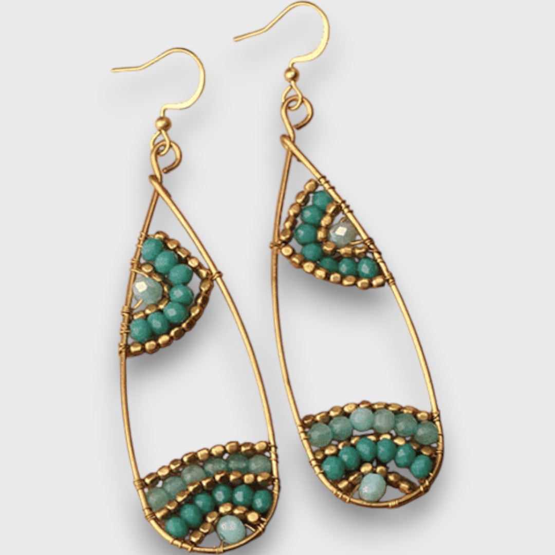 Isalda – Kolczyki Vintage z Drewna i Perłami