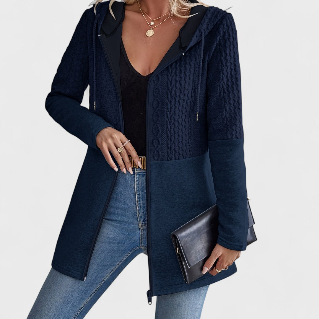 Valentino - Elegancki Szary Kardigan z Kapturem dla Kobiet