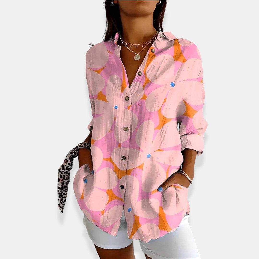 LYSSA™ | Kwiatowa bluzka z guzikami